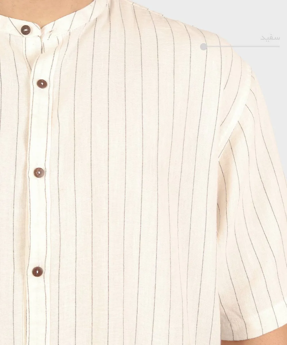                                                                                           کرم سفید شکلاتی پسته ای کرم روشن پیراهن لش 2648  - تصویر 9