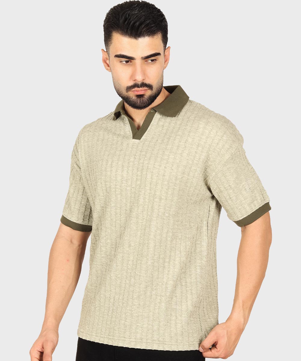 تیشرت لش یقه شکاری و کنفی 1382