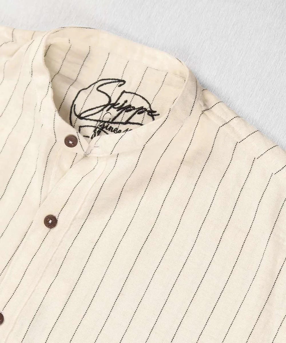                                                   کرم سفید شکلاتی پسته ای کرم روشن پیراهن لش 2648  - تصویر 17