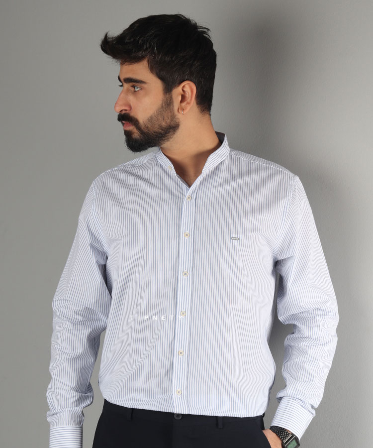 پیراهن مردانه آستین بلند راه راه 4104