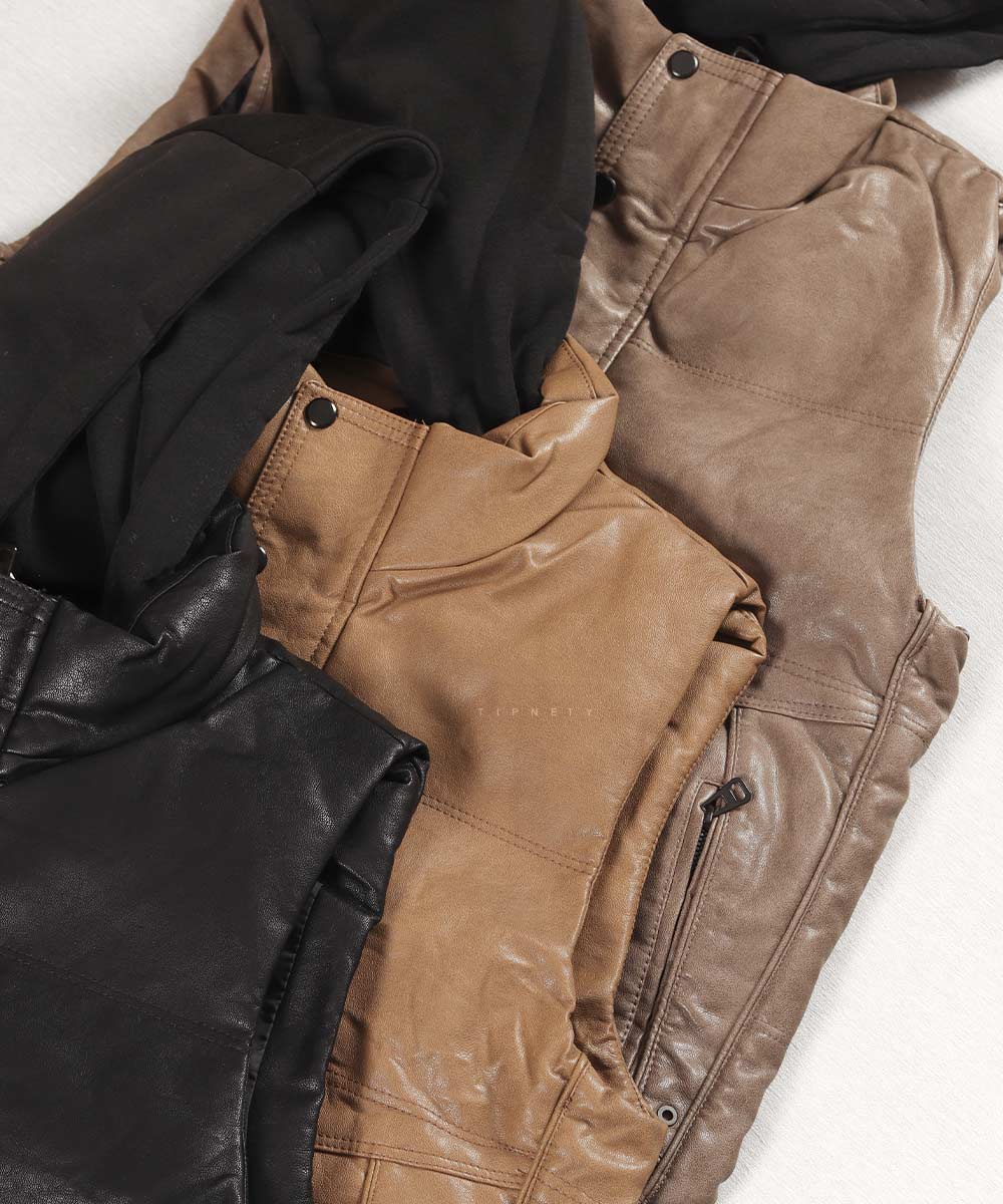 پافر مردانه چرم کلاه مشکی 2533