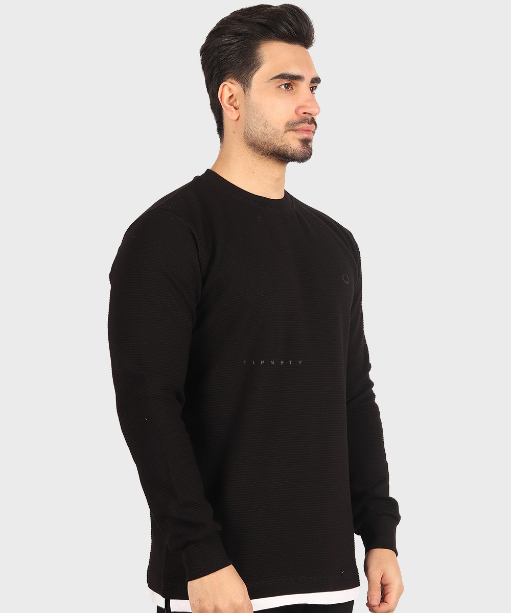                                                         لجنی سورمه ای نوک مدادی مشکی شیری کرم تیره پاییزه تیشرت 5632  - تصویر 24