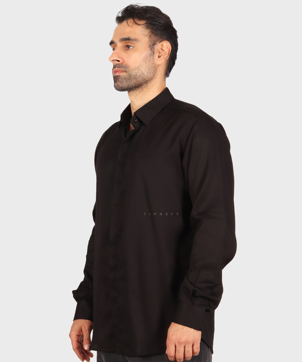                                                 مشکی سورمه ای صدری کرم آبی روشن پیراهن آستین بلند فیت 0372  - تصویر 9