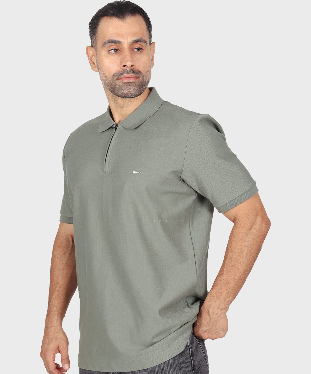             سبز کرم تیشرت یقه دار 0592  - تصویر 12