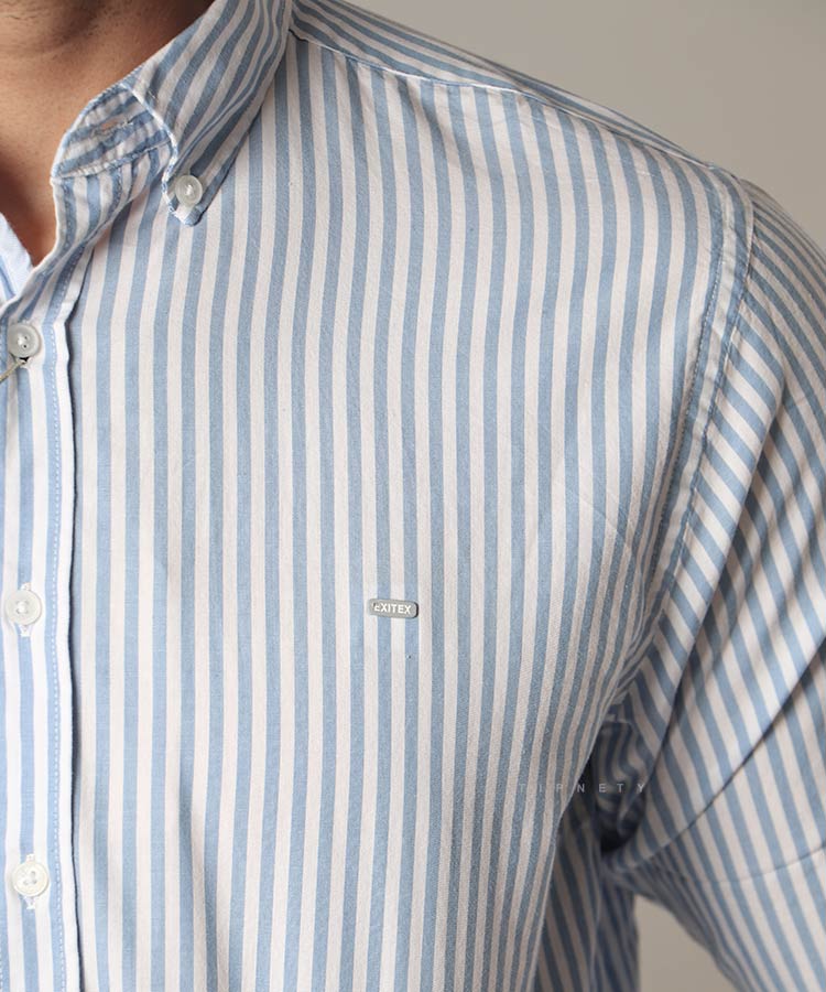 پیراهن مردانه آستین بلند آبی 0842