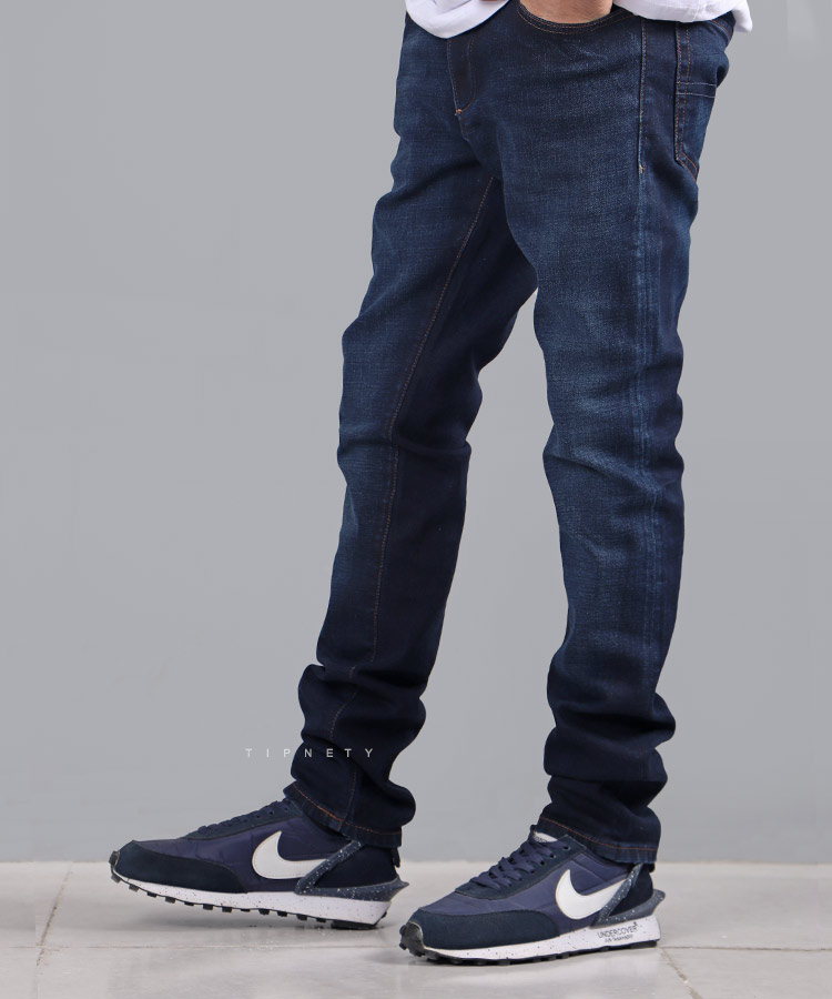 شلوار جین اسلیم مردانه سورمه ای 0022