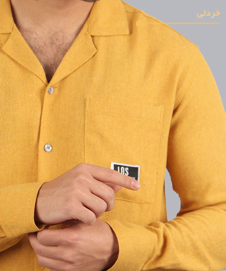                                                                                                                                                                                      نسکافه ای خردلی یشمی سفید دودی مشکی پیراهن یقه انگلیسی 0329  - تصویر 9