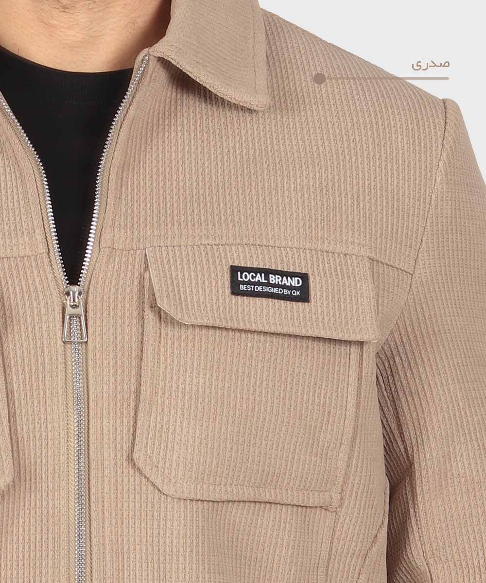                         خاکی صدری مشکی زمستانه کت کتان 2602  - تصویر 6