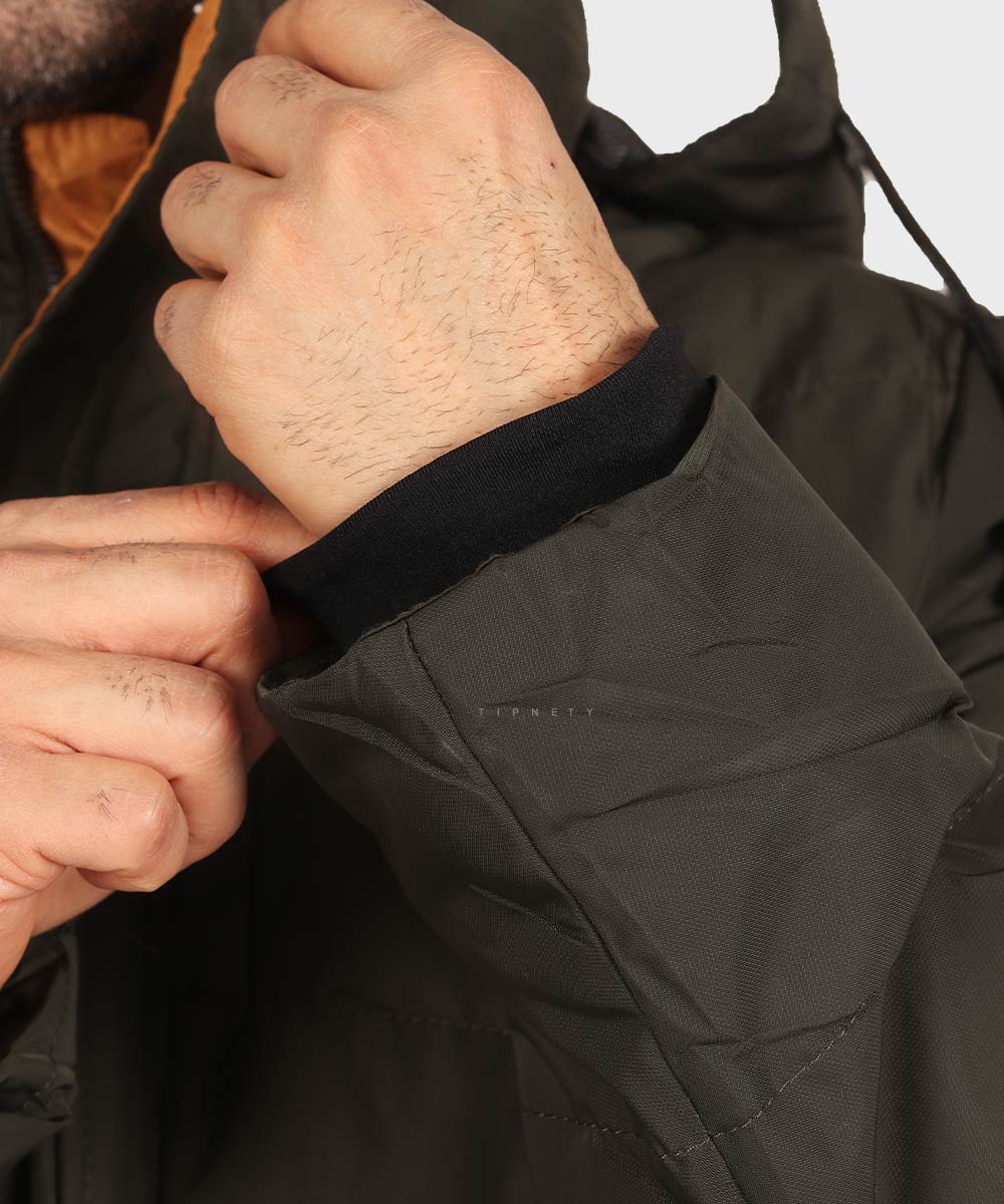 سورمه ای سبز مشکی زمستانه کاپشن 7059  - تصویر 19