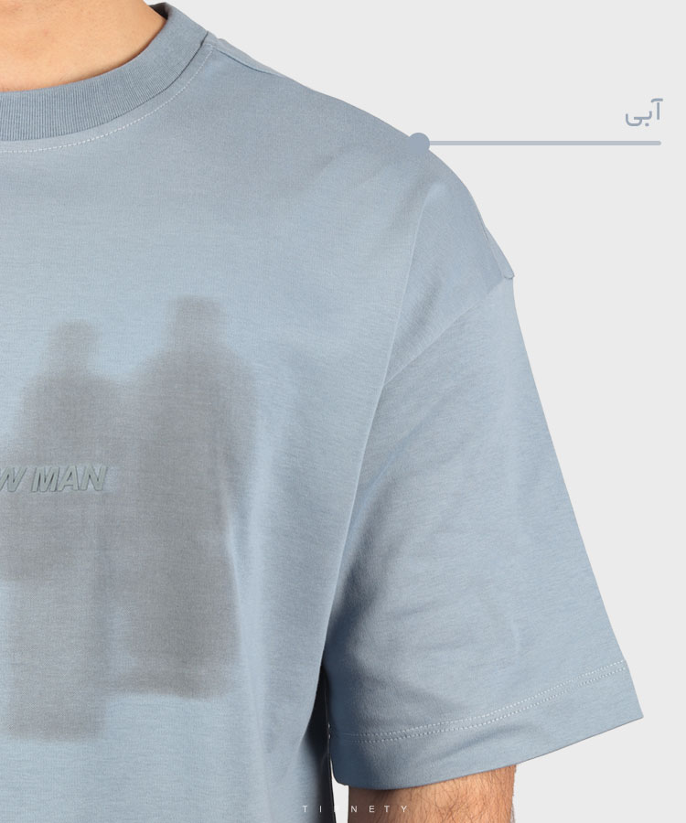                                                             آبی کرم مشکی پسته ای دودی تیشرت لش 1185  - تصویر 4