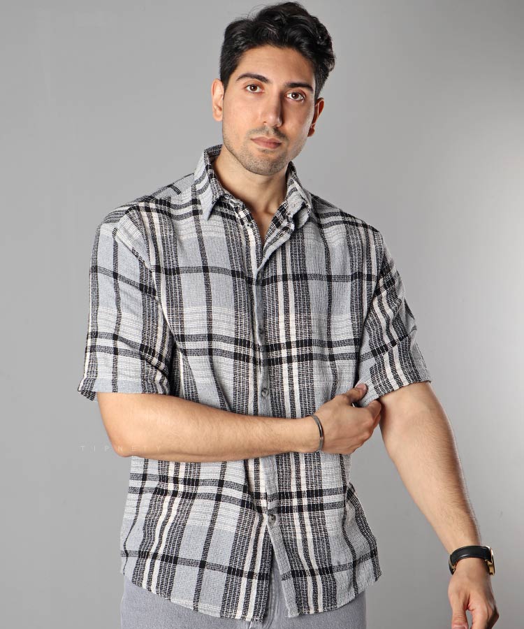                                                                                                                                             آبی سبز طوسی مشکی پیراهن لش 2043  - تصویر 5