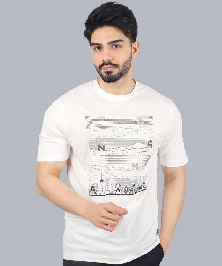                                                                                                                                                                 صدری طوسی مشکی سفید تیشرت چاپی 1407  - تصویر 4