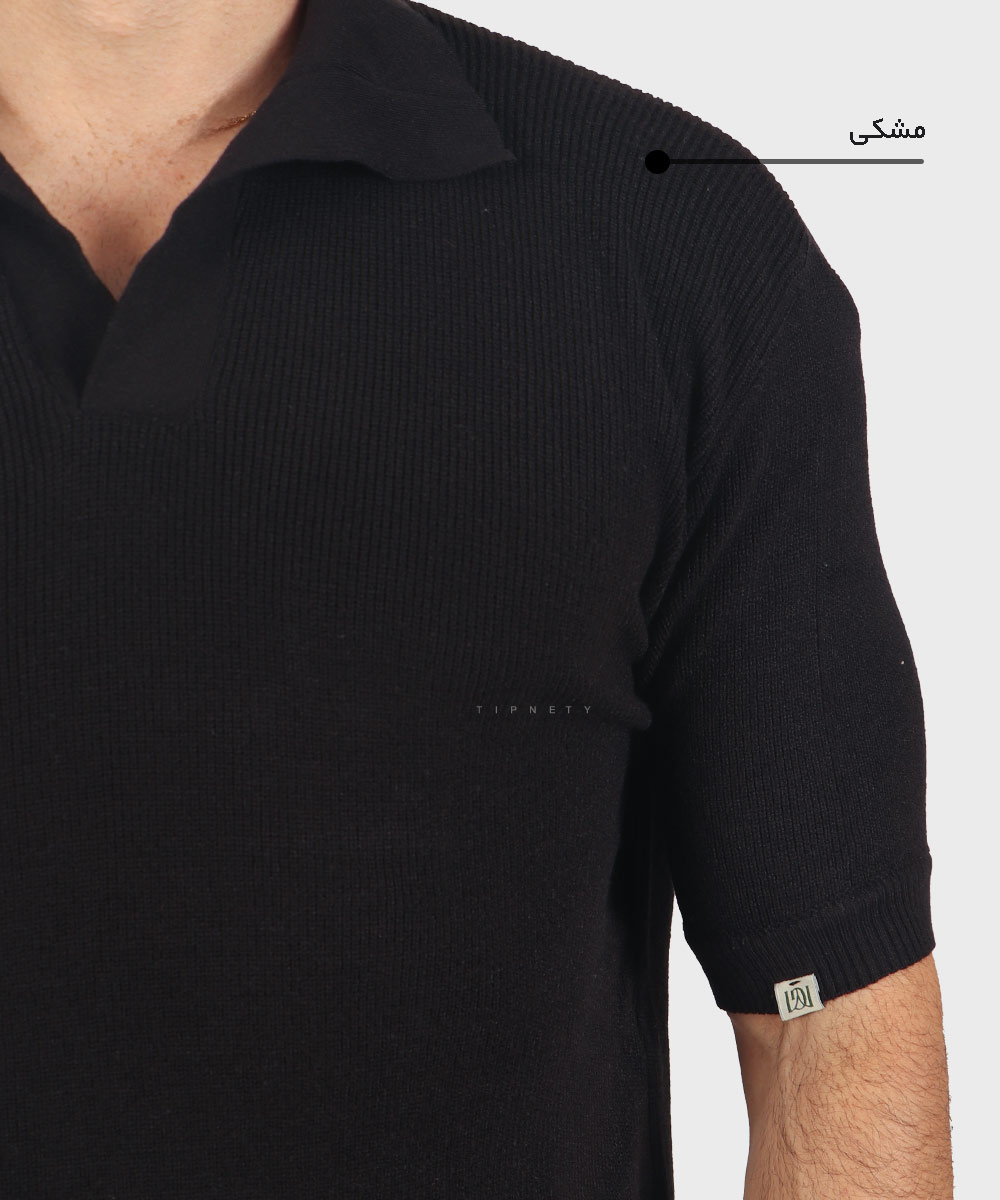                         شیری مشکی سبز تیشرت یقه دار 3314  - تصویر 6