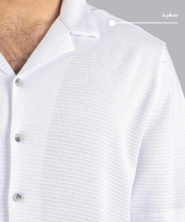                                                                 سفید مشکی طوسی پیراهن یقه انگلیسی 1162  - تصویر 9