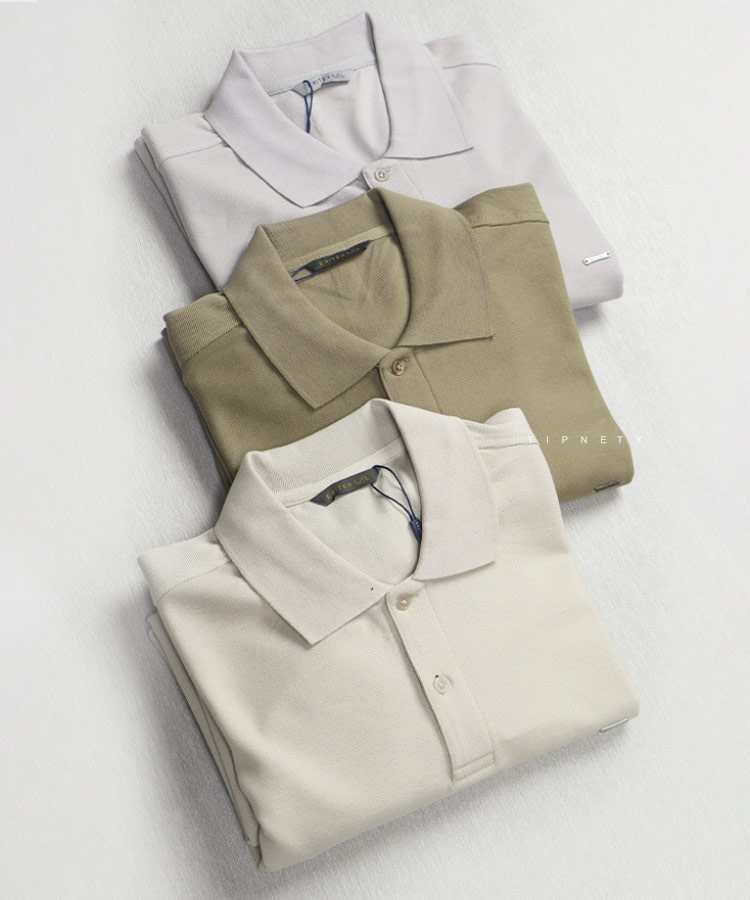 تیشرت یقه دار پارچه بیسکوییتی 0588