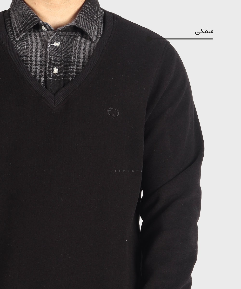         مشکی ملانژ سورمه ای پاییزه پلیور 2079  - تصویر 4