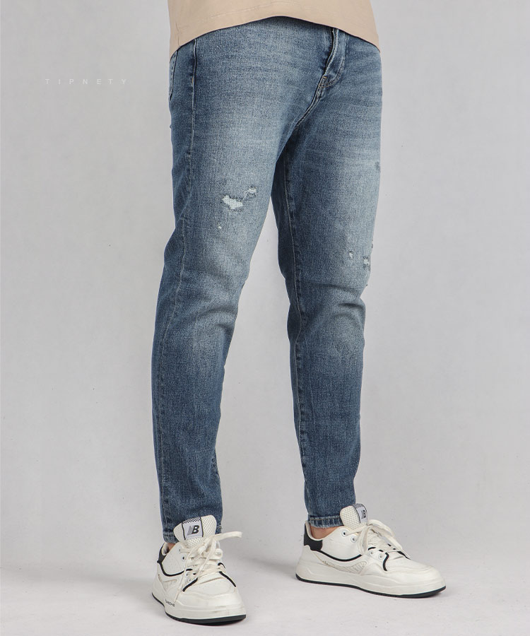 شلوار جین مام استایل مردانه زخمی 6043