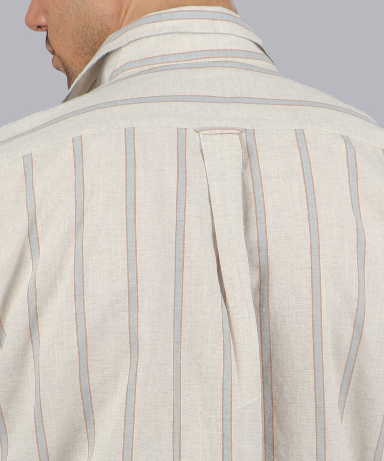                         کرم پیراهن آستین کوتاه کلاسیک 4355  - تصویر 4