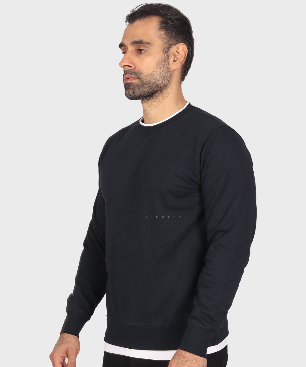                             زرشکی سورمه ای فرمی دودی مشکی ملانژ پاییزه پلیور 0373  - تصویر 5