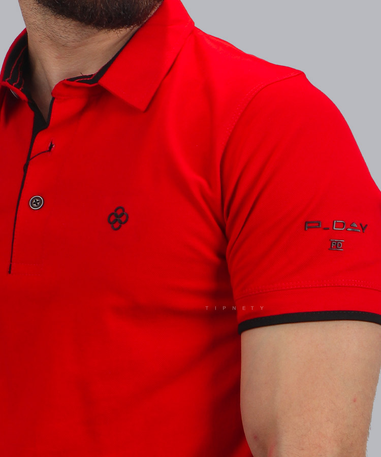                                             گلبهی سرخابی زرشکی بادمجانی قرمز صورتی کالباسی یاسی تیشرت یقه دار 6207  - تصویر 11