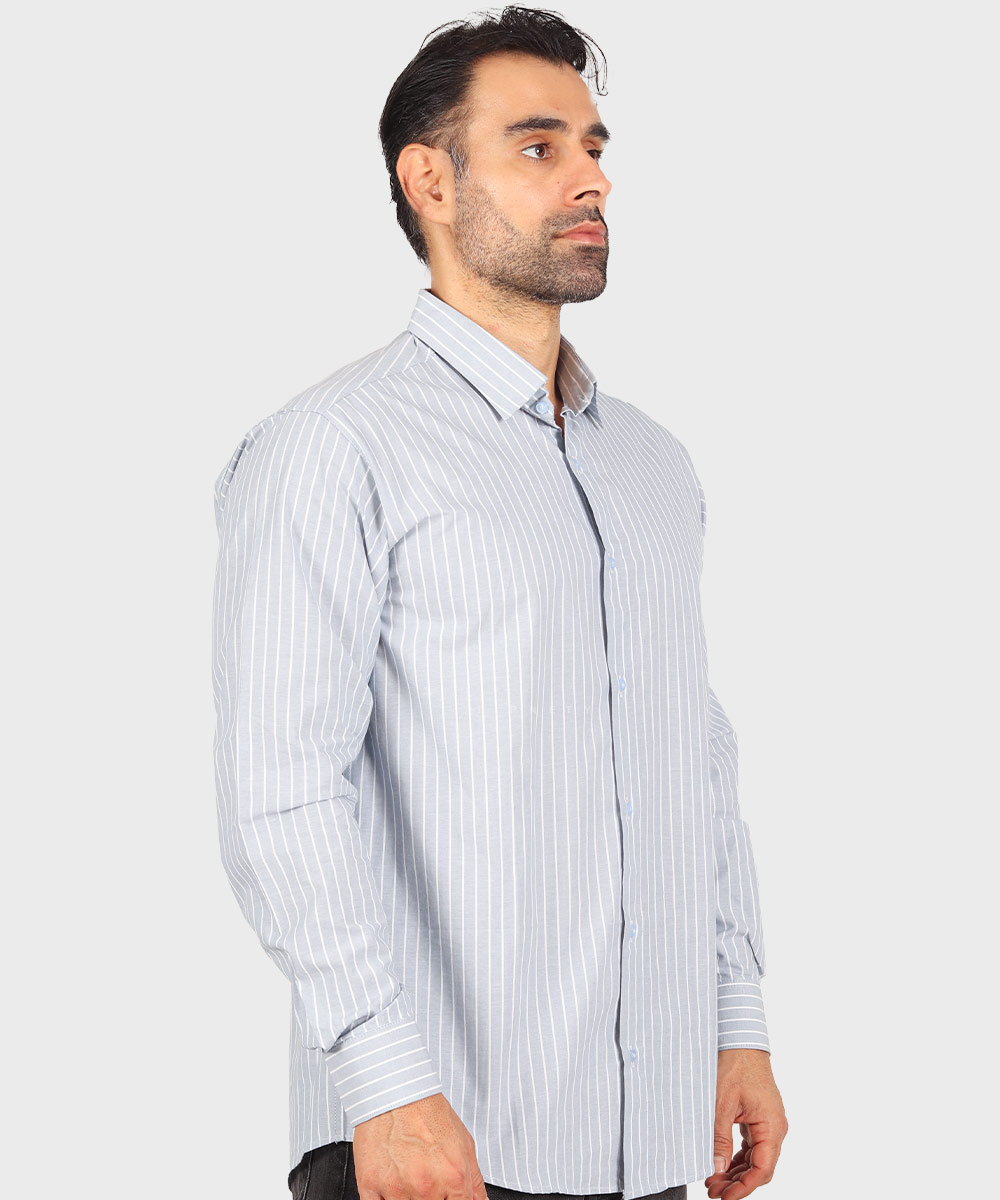                               طوسی دودی سفید آبی روشن پیراهن آستین بلند فیت 0346  - تصویر 15