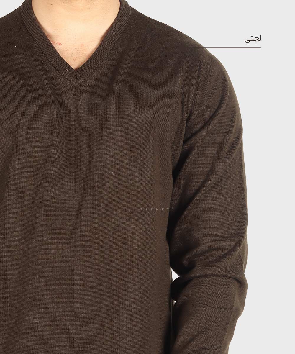           طوسی روشن لجنی نوک مدادی قهوه ای پاییزه پلیور 0116  - تصویر 5