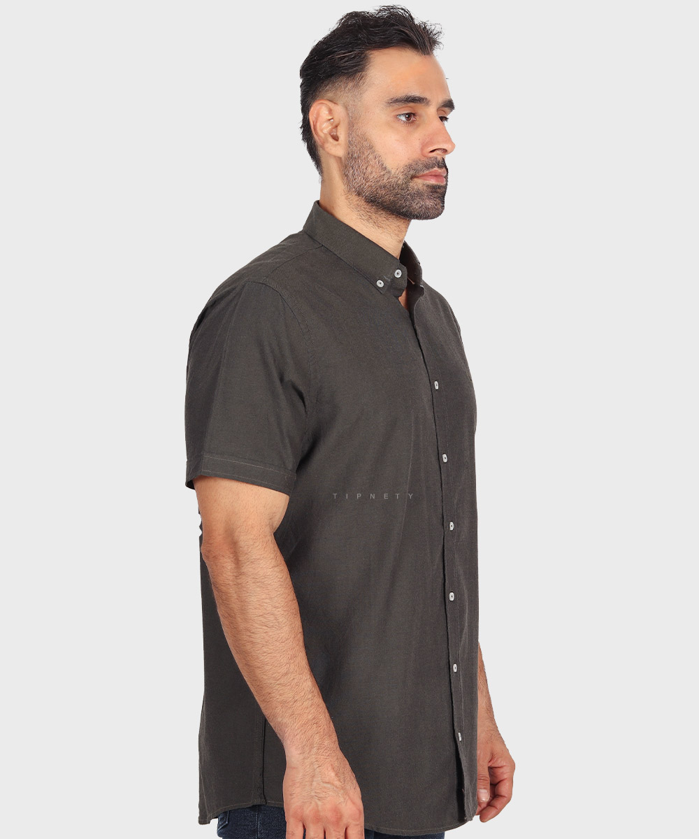         لجنی یشمی سفید پیراهن آستین کوتاه فیت 5379  - تصویر 5