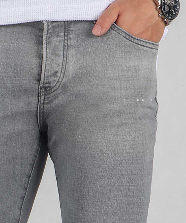 شلوار جین اسکینی مردانه طوسی روشن 1059