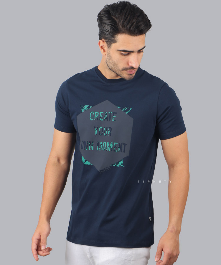                                                                                                                                                             لجنی قرمز زرد سورمه ای مشکی تیشرت چاپی 1611  - تصویر 3