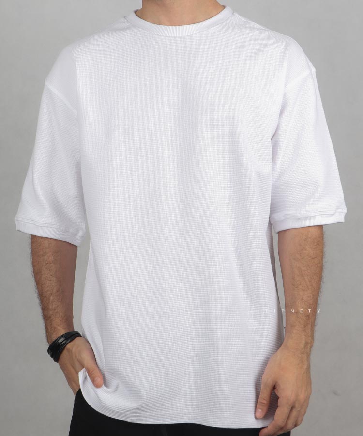                                                                                                                                                 کرم سفید لجنی یشمی دودی سبز مشکی سورمه ای تیشرت لش 1599  - تصویر 4