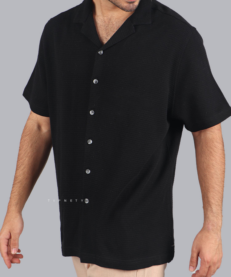                                                                 سفید مشکی طوسی پیراهن یقه انگلیسی 1162  - تصویر 3