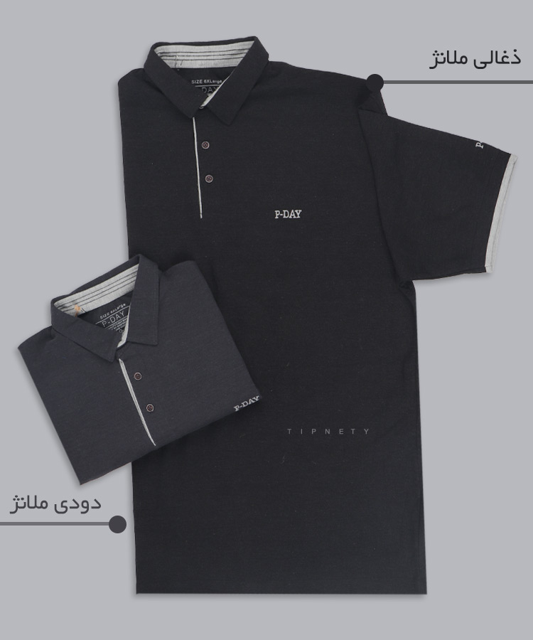                                     ذغالی ملانژ دودی ملانژ     تیشرت سایز بزرگ 5342  - تصویر 3