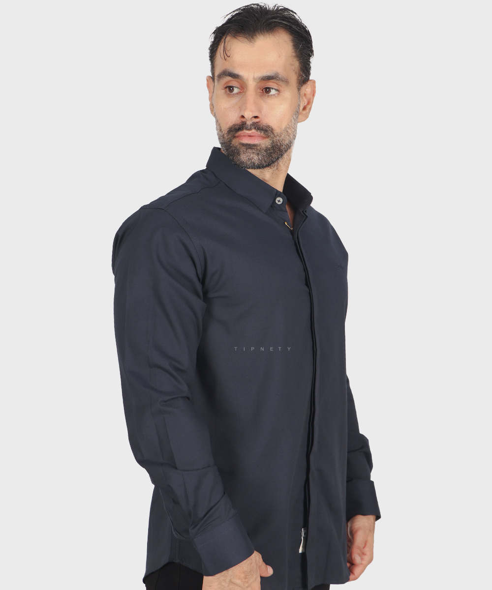             چرک   روشن               چرک   روشن   صدری نسکافه ای سورمه ای لجنی آبی آبی چرک آبی روشن پیراهن آستین بلند فیت 0363  - تصویر 3