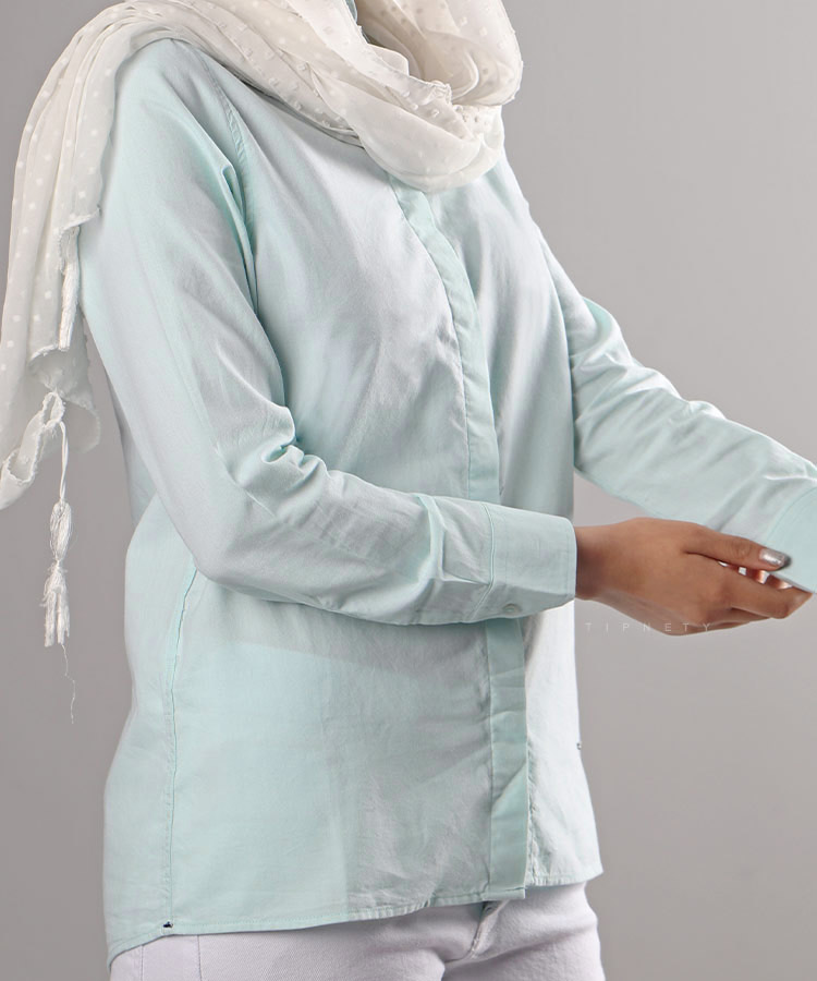 پیراهن ساده زنانه دکمه مخفی 3926