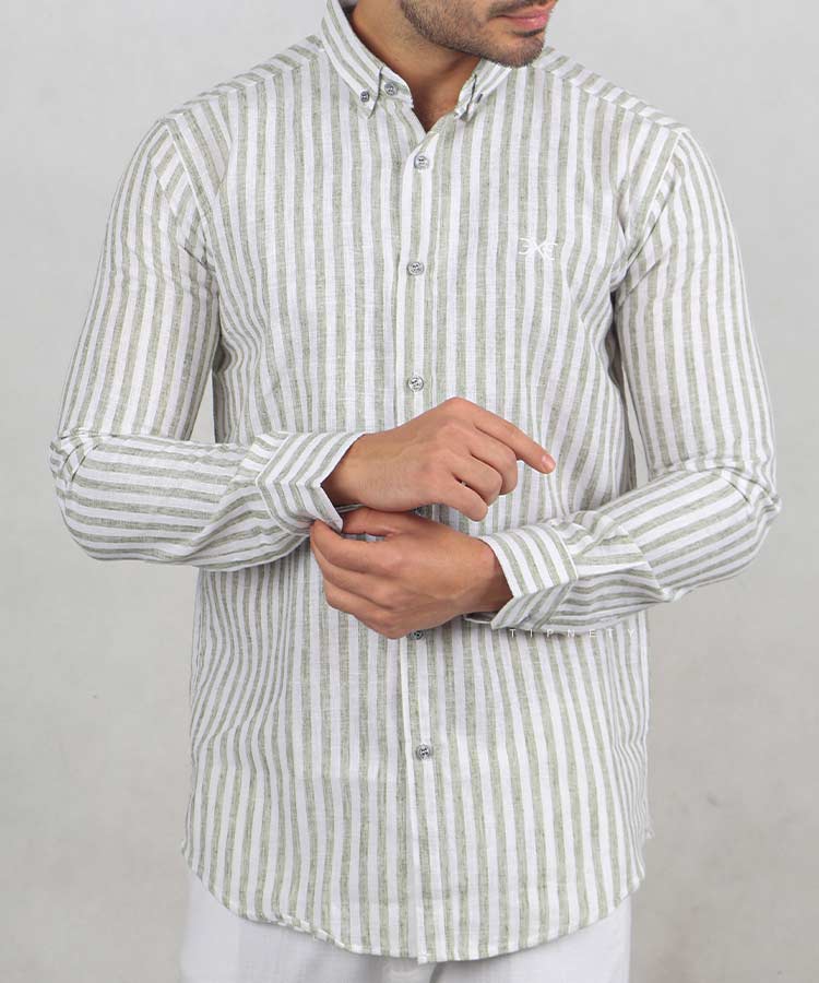 پیراهن مردانه آستین بلند لینن 0223