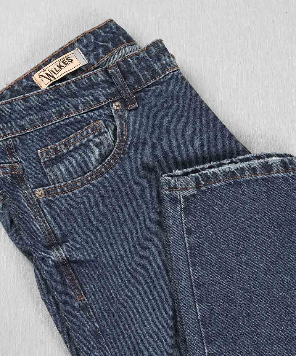 آبی تیره شلوار جین مام فیت 0320  - تصویر 5