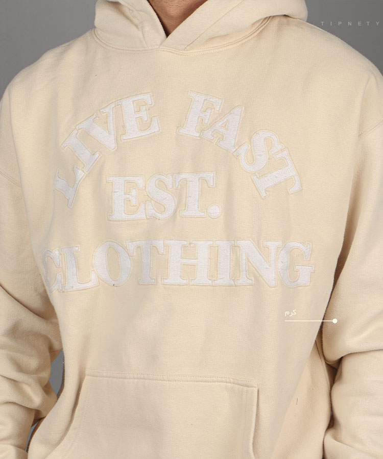                                                                                                                                             طوسی روشن کرم ملانژ قهوه ای مشکی نوک مدادی پاییزه هودی 6025  - تصویر 4