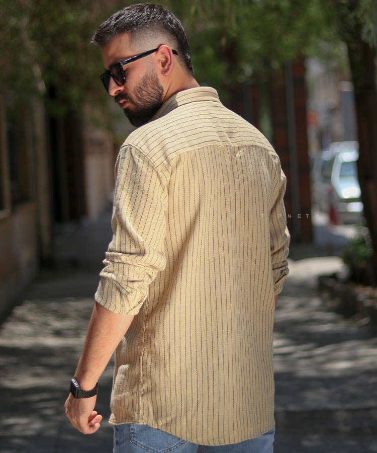 پیراهن آستین بلند لش مردانه کنفی 0827