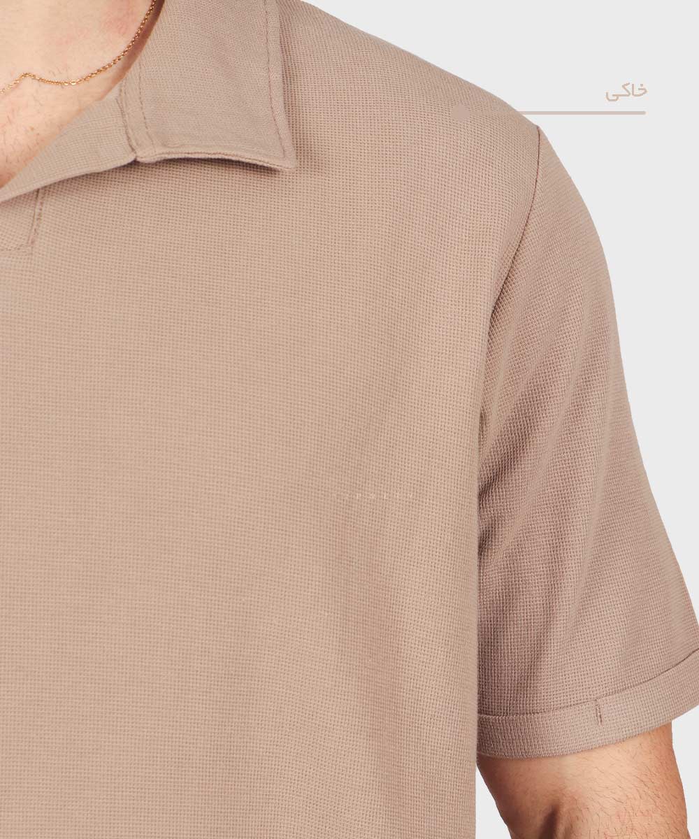                                     کرم روشن سورمه ای دودی صدری خاکی یشمی آبی روشن مشکی تیشرت یقه دار 1741  - تصویر 9