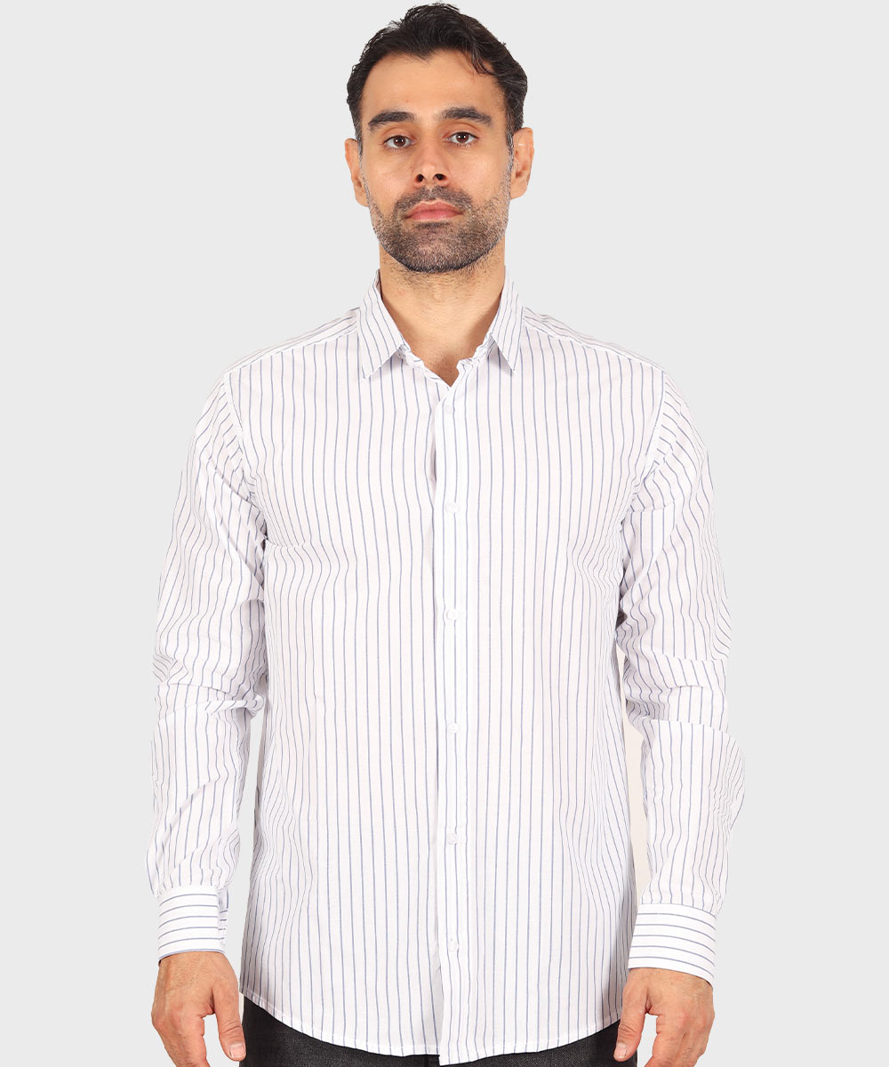                               طوسی دودی سفید آبی روشن پیراهن آستین بلند فیت 0346  - تصویر 3