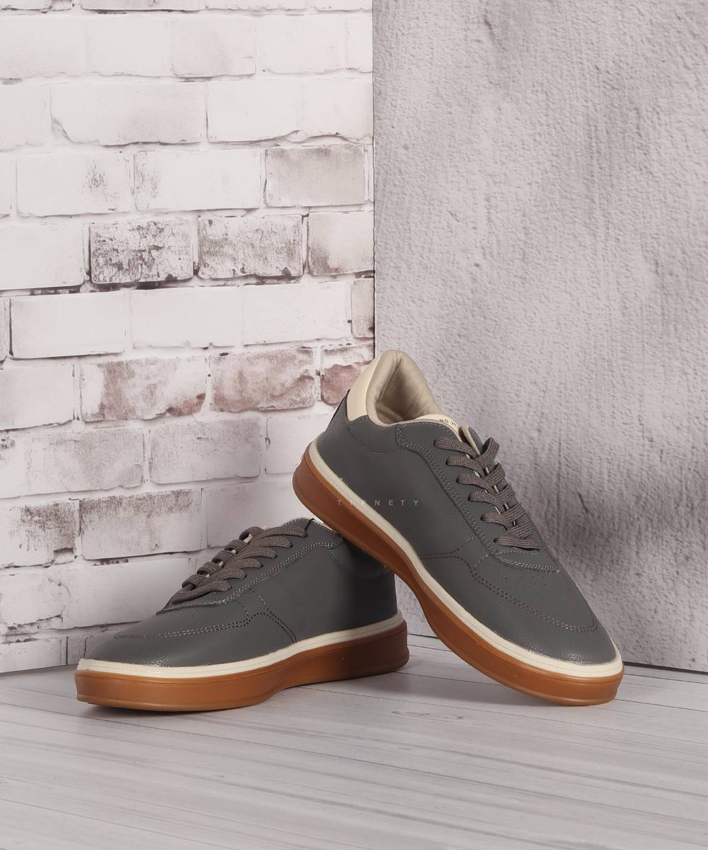 کفش ونس اسپرت طوسی تیره و کرم 8161