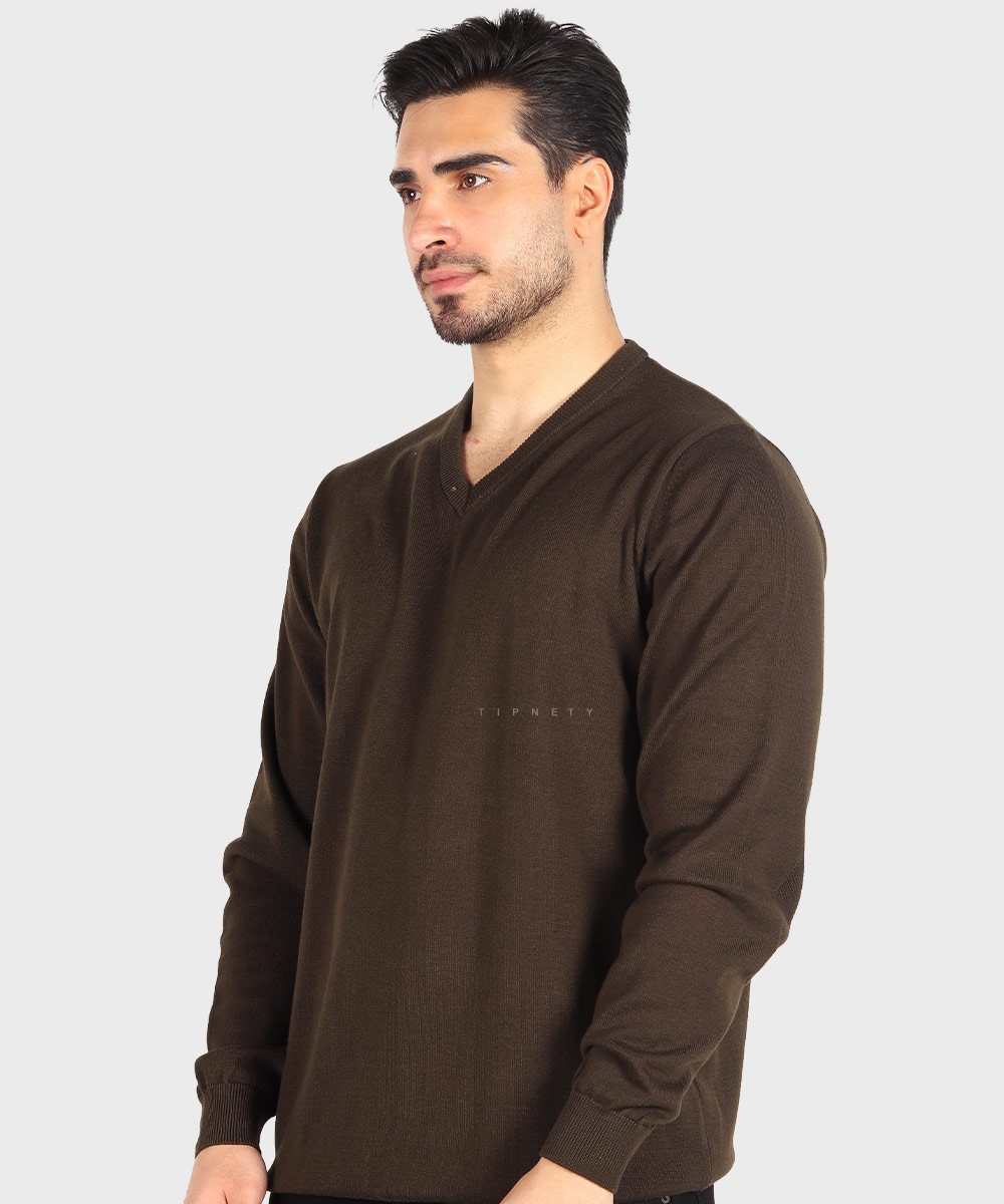           طوسی روشن لجنی نوک مدادی قهوه ای پاییزه پلیور 0116  - تصویر 8