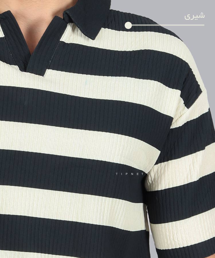                                                                 شیری سفید تیشرت یقه دار 2120  - تصویر 3