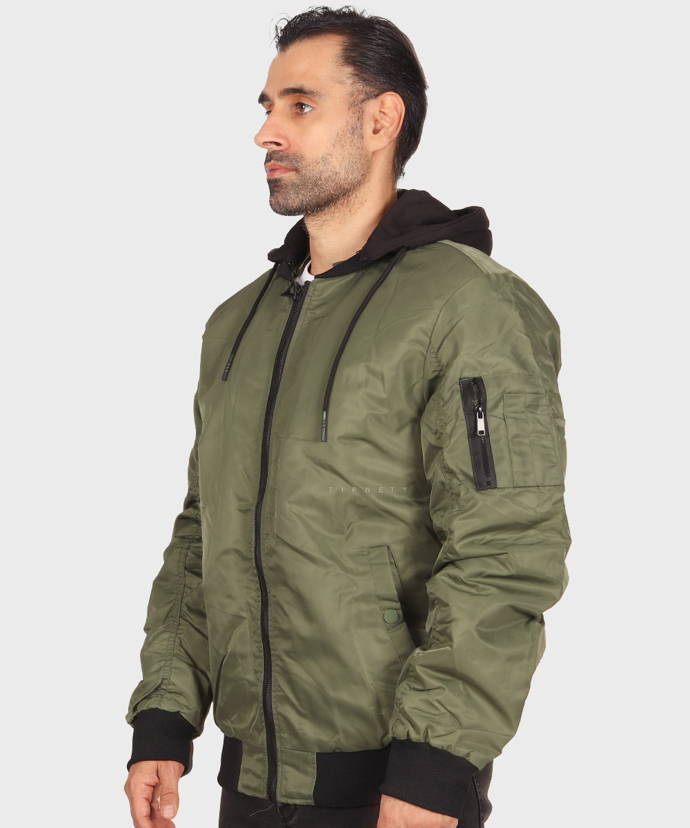         لجنی سبز مشکی زمستانه کاپشن 7652  - تصویر 3