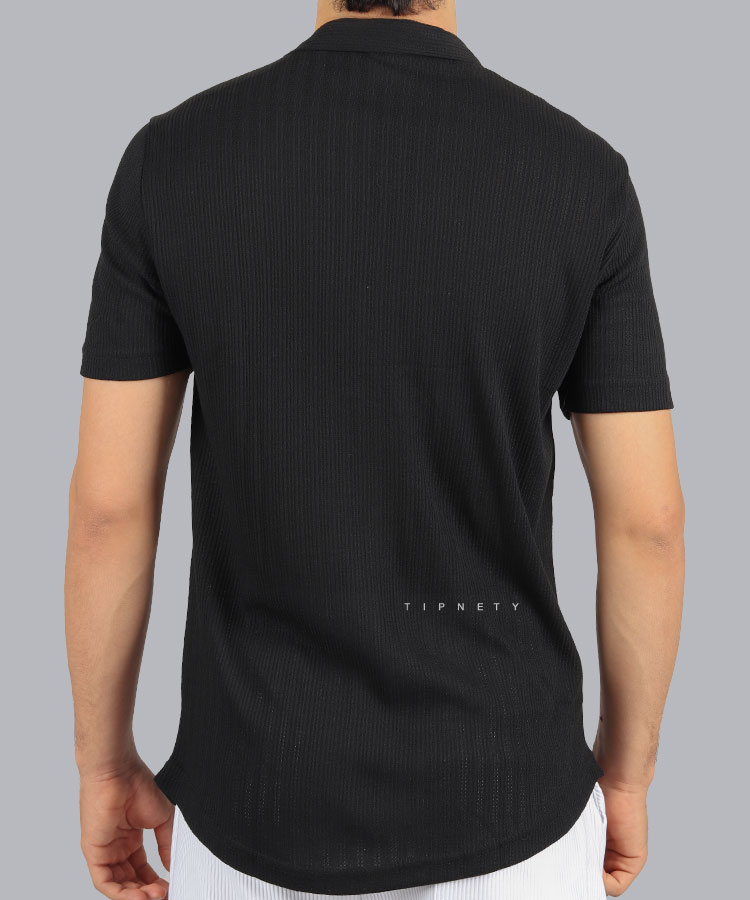                               مشکی سفید   پیراهن یقه انگلیسی 0910  - تصویر 6