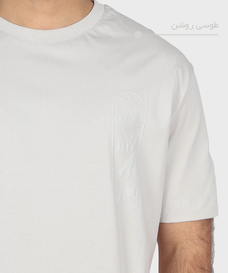                         طوسی روشن مشکی نارنجی تیشرت لش 1650  - تصویر 6