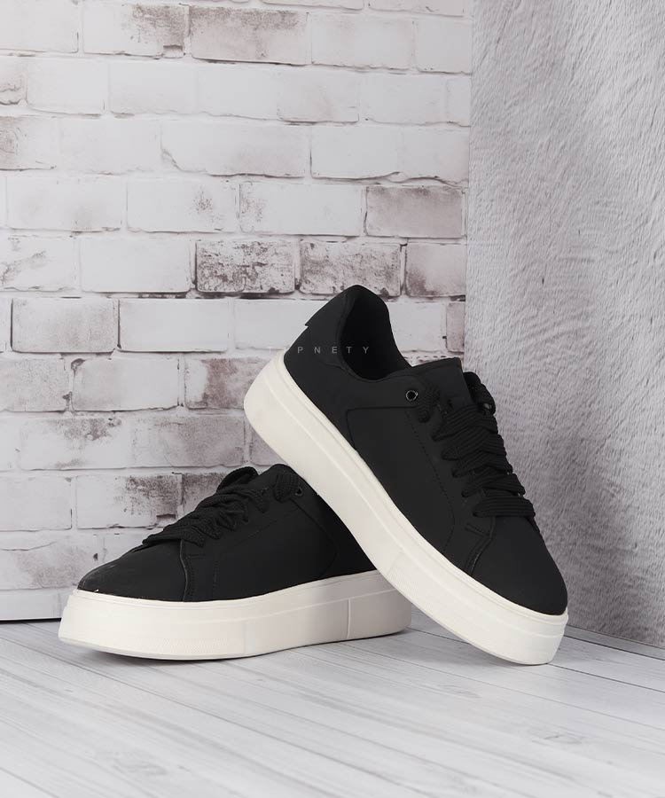 کرم سفید مشکی کفش روزمره (کتانی) 2170  - تصویر 8