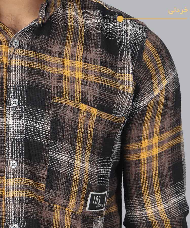                                                                                                                                                                                                                                 پرتقالی خردلی یشمی زرشکی صدری پسته ای پیراهن آستین بلند فیت 0770  - تصویر 6