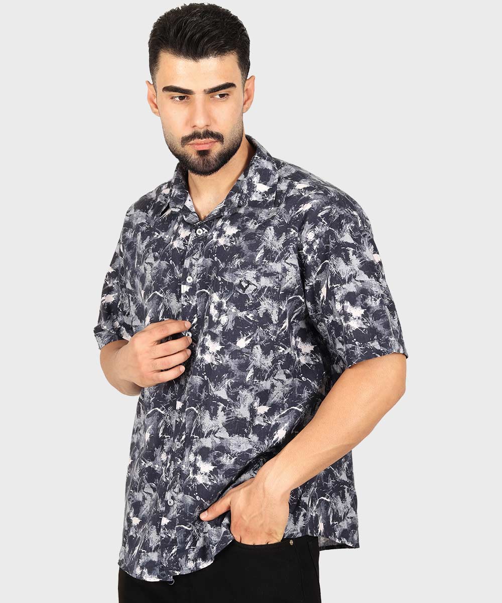                         سورمه ای شیری مشکی پیراهن آستین کوتاه کلاسیک 5501  - تصویر 4