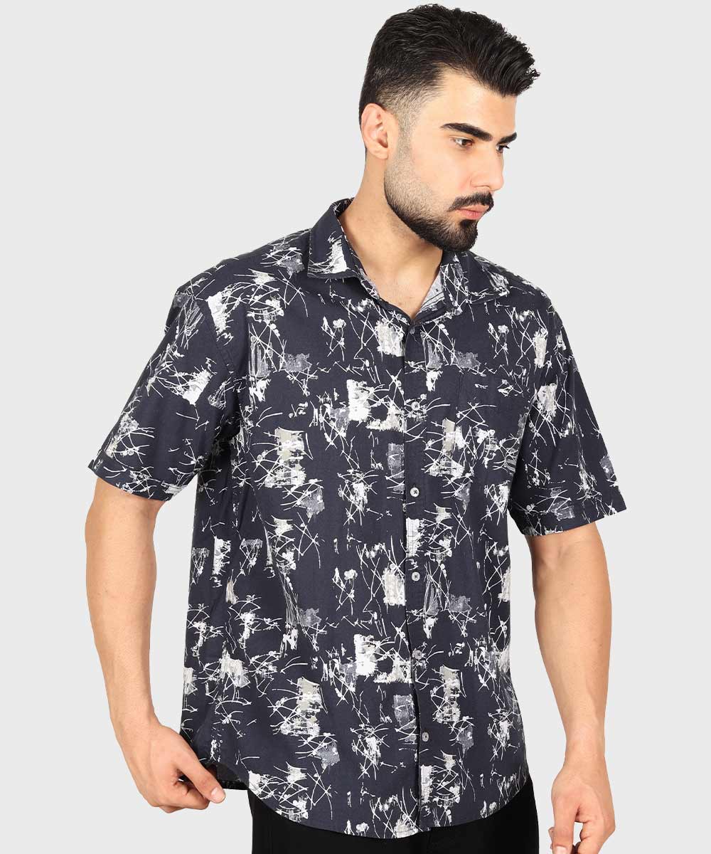                   لجنی سورمه ای پیراهن آستین کوتاه کلاسیک 5506  - تصویر 11